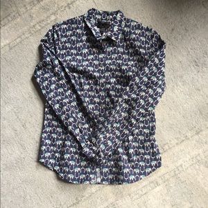 J Crew Elephant perfect fit button down